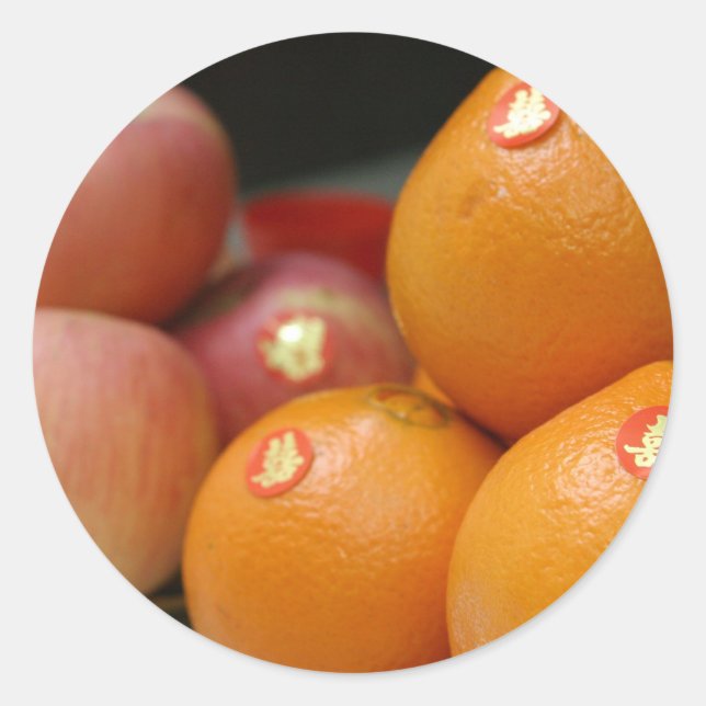 Wedding Fruits Classic Round Sticker (Front)