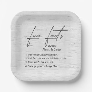 Wedding Fun Facts on Birch Paper Plate