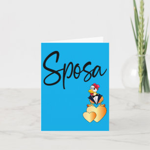 Wedding Funny Groom Chicken Italian Sposa Bride Card