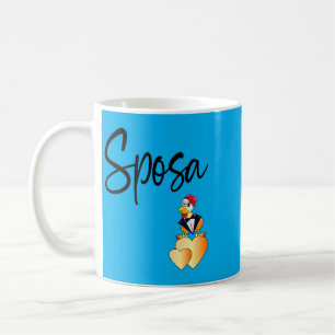 Wedding Funny Groom Chicken Italian Sposa Bride Coffee Mug