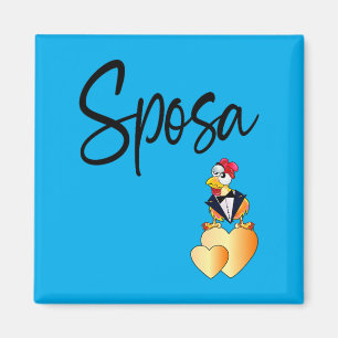 Wedding Funny Groom Chicken Italian Sposa Bride Magnet