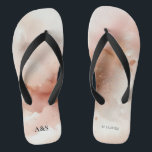 Wedding Game Rose Gold Dust Watercolor Name Thongs<br><div class="desc">Wedding Game Rose Gold Dust Watercolor Name</div>