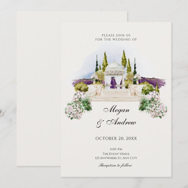 Wedding garden decoration Invitation (Front/Back)