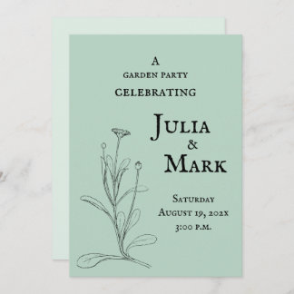 Wedding Garden Party | Blue Green Sage Invitation