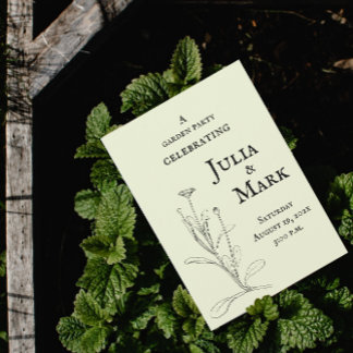Wedding Garden Party | Yellow Sage Invitation