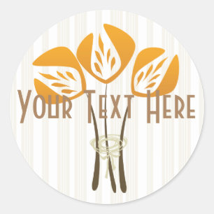 Wedding Gardener Florist Holiday Art Deco Bouquet Classic Round Sticker