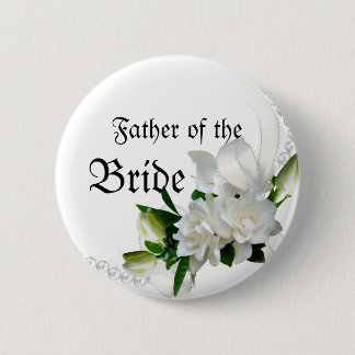 Wedding Gardenias 6 Cm Round Badge