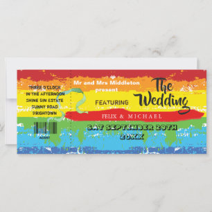 Wedding Gay Pride Rainbow Festival Invitation
