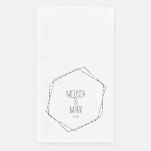 Wedding Geometric Frames Black White Paper Guest T Napkin
