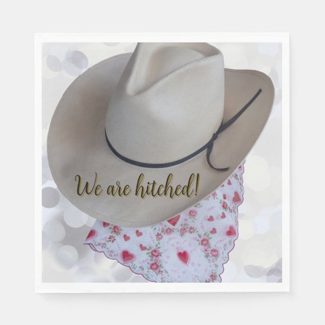 Wedding Getting Hitched casual wedding invitation Napkin (Front)