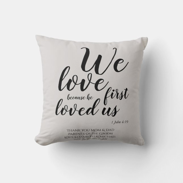 Wedding Gift 4 Parents Bride Groom Catholic Verse Cushion (Front)