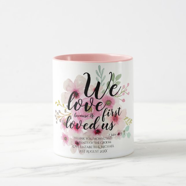 Wedding Gift 4 Parents Bride Groom Catholic Verse Mug (Center)