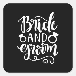 Wedding Gift Bride And Groom Square Sticker
