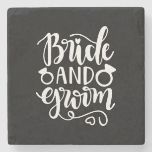 Wedding Gift Bride And Groom Stone Coaster