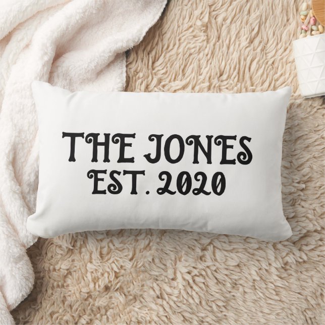 WEDDING GIFT CUSTOM LUMBAR WHITE PILLOW (Blanket)