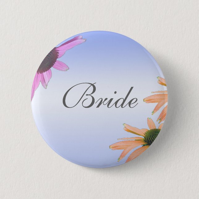 wedding gift, daisy flowers, bride button (Front)