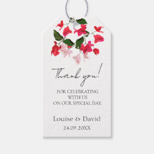 Wedding Gift Favour Tag with Bougainvillea Flower