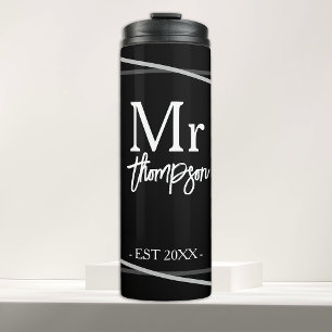 Wedding Gift For Couple Mr and Mrs Personalised Thermal Tumbler