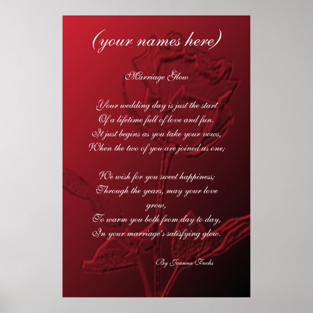 Wedding Gift for the Bride and Groom Poster (Front)