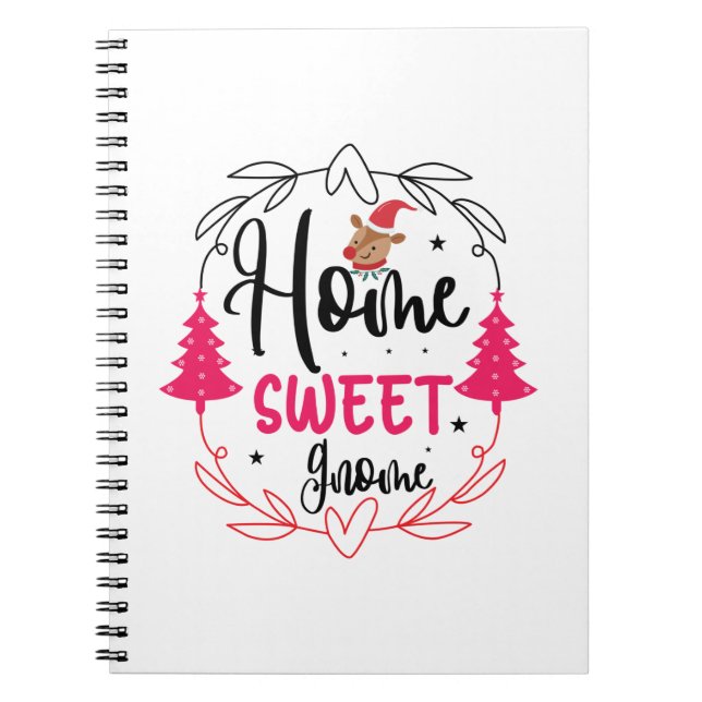 Wedding Gift Home Sweet Gnome Notebook (Front)