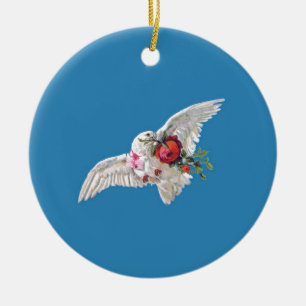 Wedding gift ideas - personalised Doves of Love Ceramic Ornament