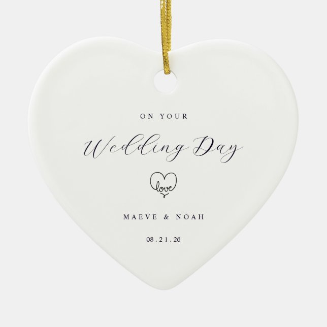 Wedding Gift Just Married Keepsake Ornament (Front)