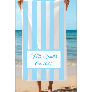 Wedding Gift Mr. and Mrs. Couple Towel, Newlywed Beach Towel