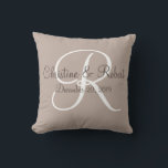 Wedding gift pillow monogrammed<br><div class="desc">A wonderful personalised wedding gift,  monogrammed with the couples names and date.  Also a nice anniversary gift.</div>