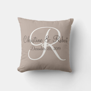 Wedding gift pillow monogrammed