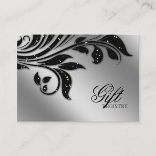 Wedding Gift Registration Card black sparkle xmas