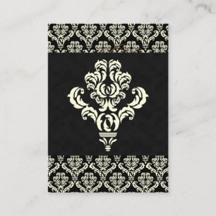 Wedding Gift Registration Card Damask Black Cream