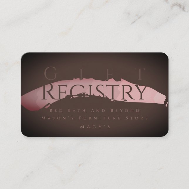 Wedding Gift Registry Chocolate Sangria Enclosure Card (Front)