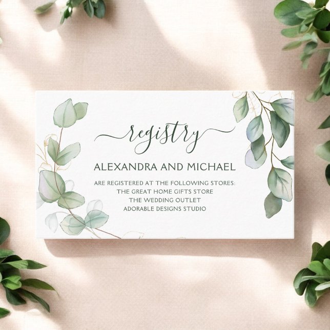 Wedding Gift Registry Eucalyptus Greenery Business Card (Creator Uploaded)