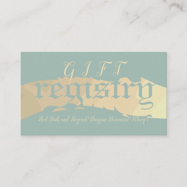 Wedding Gift Registry Golden Veiled Wildflower Enclosure Card (Front)