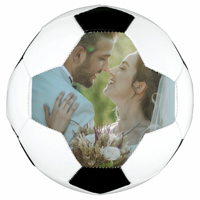 Wedding Gift Soccer Ball Custom Couple Image Desig (Front)