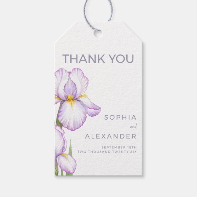 Wedding Gift Tags "Delicate irises" (Front)