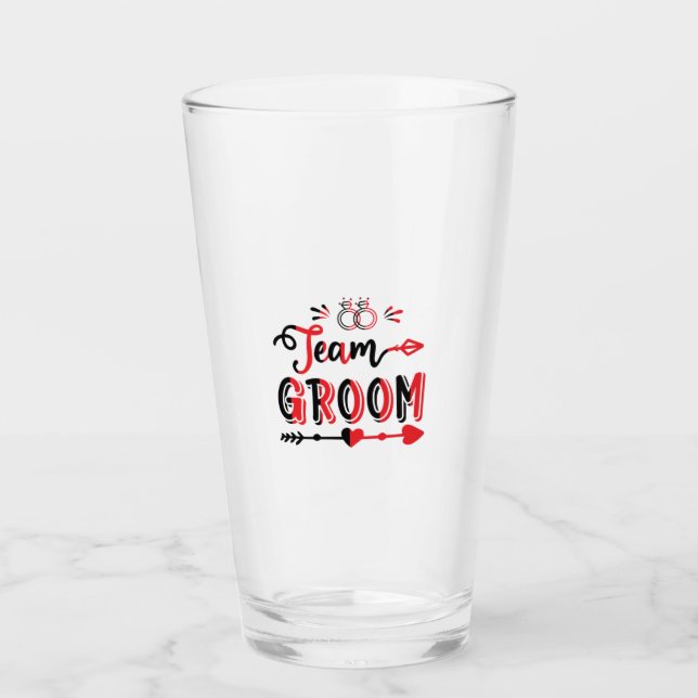 Wedding Gift Team Groom Glass (Front)