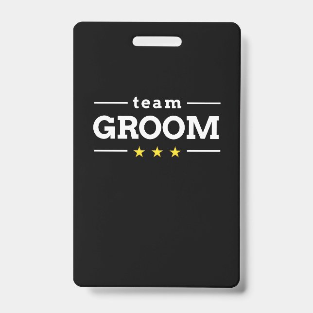 Wedding Gift | Team Groom ID Badge (Front)