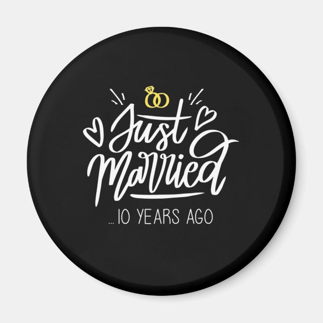 Wedding Gifts | 10th Wedding Anniversary Magnet (Front)