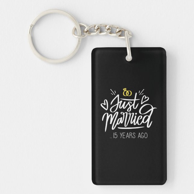 Wedding Gifts | 15th Wedding Anniversary Key Ring (Front)
