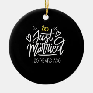 Wedding Gifts   20th Wedding Anniversary Ceramic Ornament