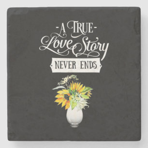 Wedding Gifts   A True Love Story Never Ends Stone Coaster