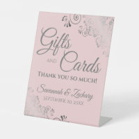 Wedding Gifts & Cards Lacy Silver on Blush Pink