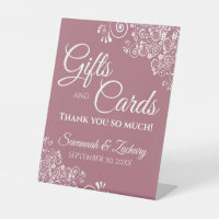 Wedding Gifts & Cards White Lace on Dusty Rose