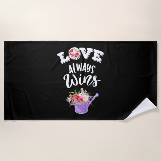Wedding Gifts | Love Always Win Beach Towel (Front)