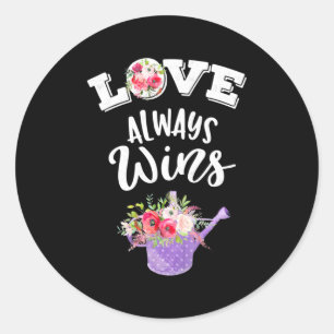 Wedding Gifts   Love Always Win Classic Round Sticker