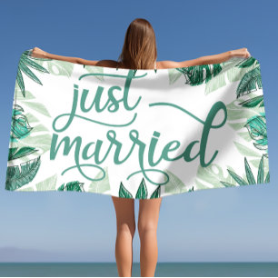 Wedding gifts, Newlywed gifts, Just Married  Beach Towel