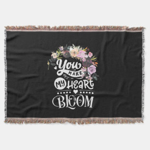 Wedding Gifts You Make My Heart Bloom Throw Blanket