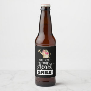 Wedding Gifts You Make My Heart Smile Beer Bottle Label