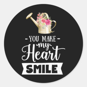 Wedding Gifts You Make My Heart Smile Classic Round Sticker